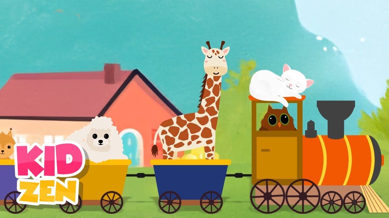 12 Hours of Relaxing Piano Music for Babies | Wooden Train with Cute Animals img